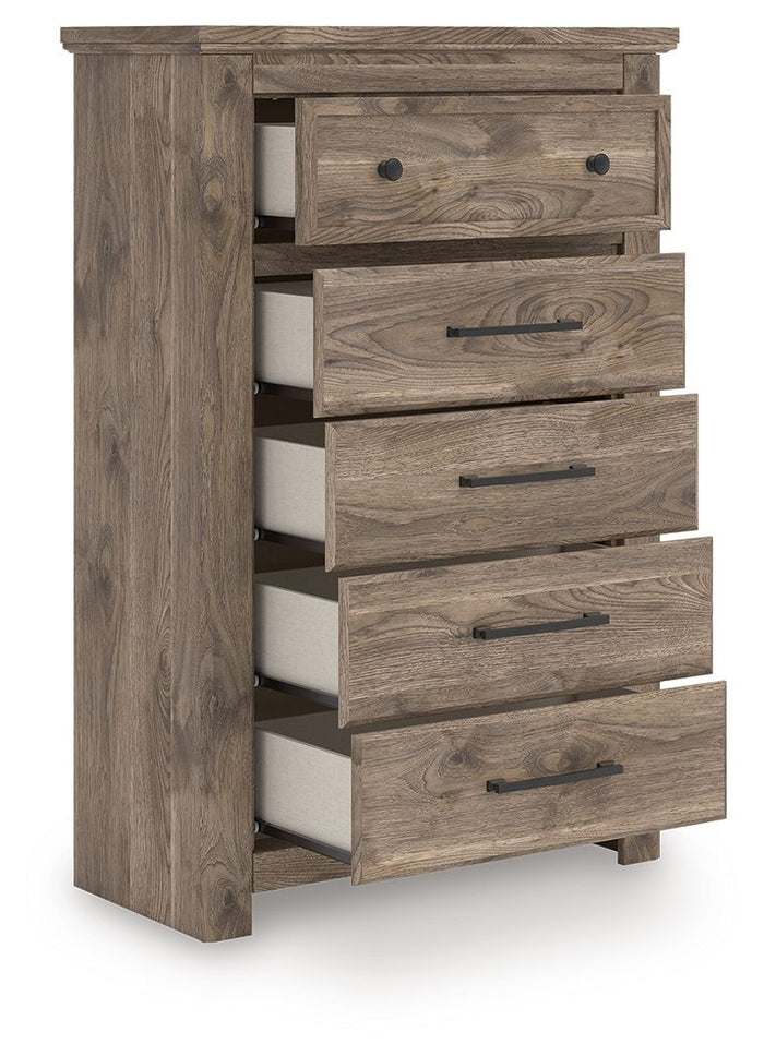 Rusticott - Five Drawer Chest - Brown image 2