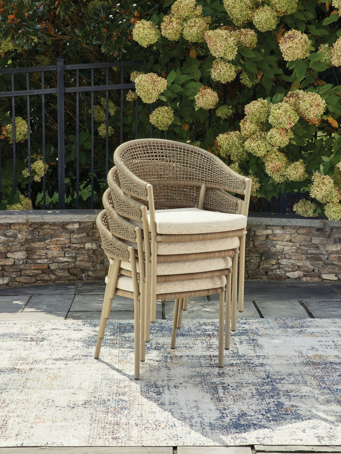 Orchard Beach - Arm Chair With Cushion (Set of 4) - Beige image 2