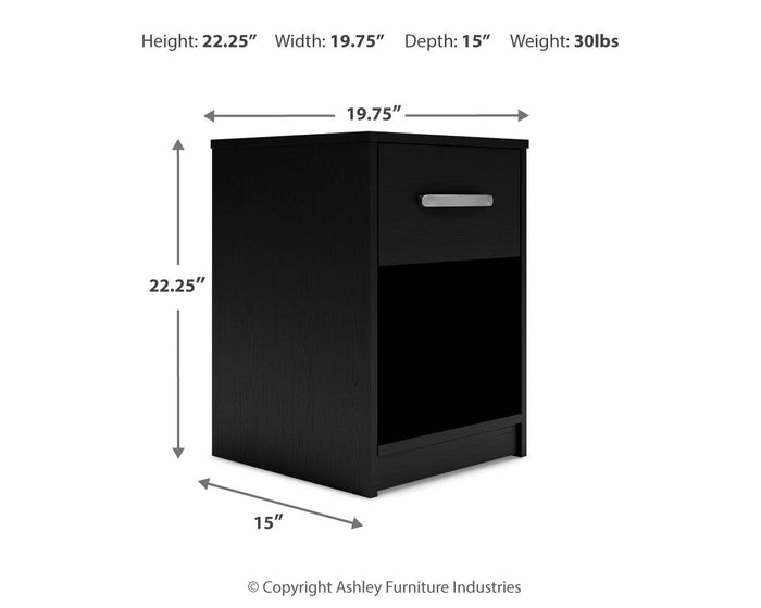 Finch - One Drawer Night Stand - 23" Height - Black image 3
