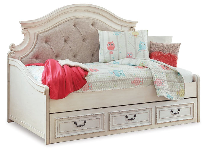 Realyn - Twin Day Bed With Storage - Chipped White image 1