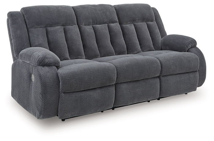 Observation - Reclining Power Sofa With Drop Down Table - Steel image 1