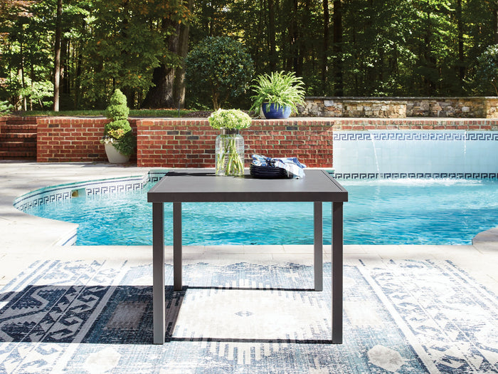 Rocky Creek - Square Dining Table With Umbrella Option - Gray image 2