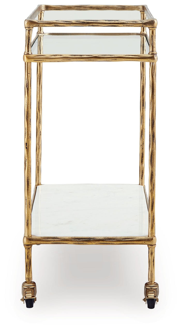 Plattfield - Bar Cart - Antique Gold Finish image 2