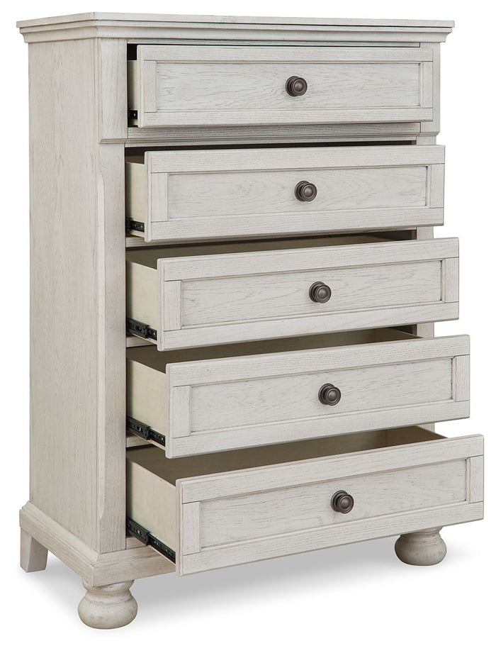 Robbinsdale - Five Drawer Chest - Youth - Antique White image 3