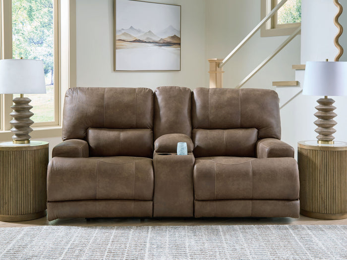 Beckley Place - Power Reclining Loveseat With Console / Adjustable Headrest - Earth image 2