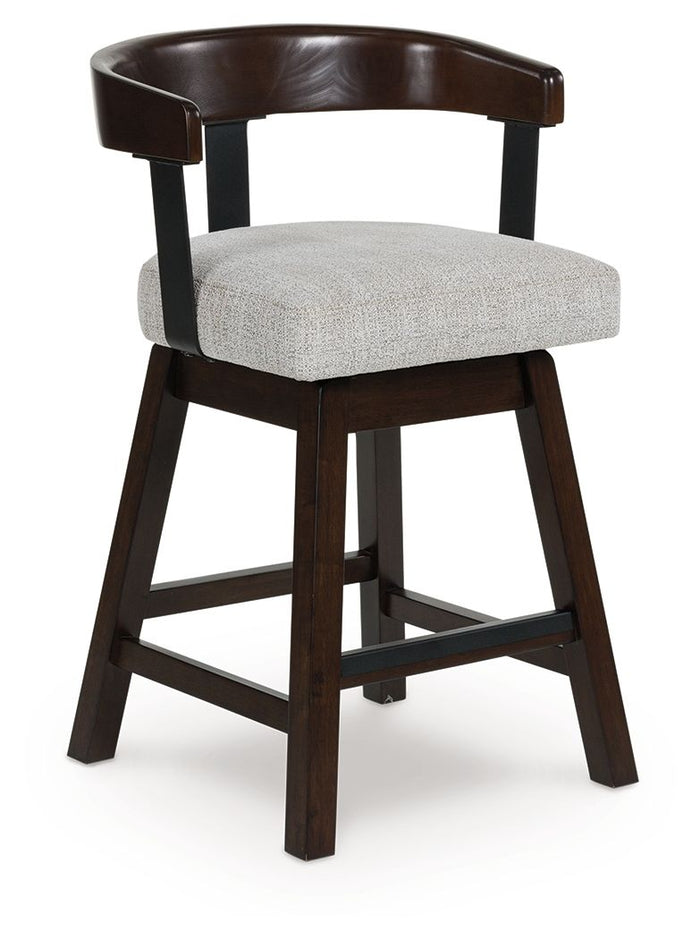 Haddigan - Upholstered Swivel Barstool (Set of 2) - Dark Brown image 3
