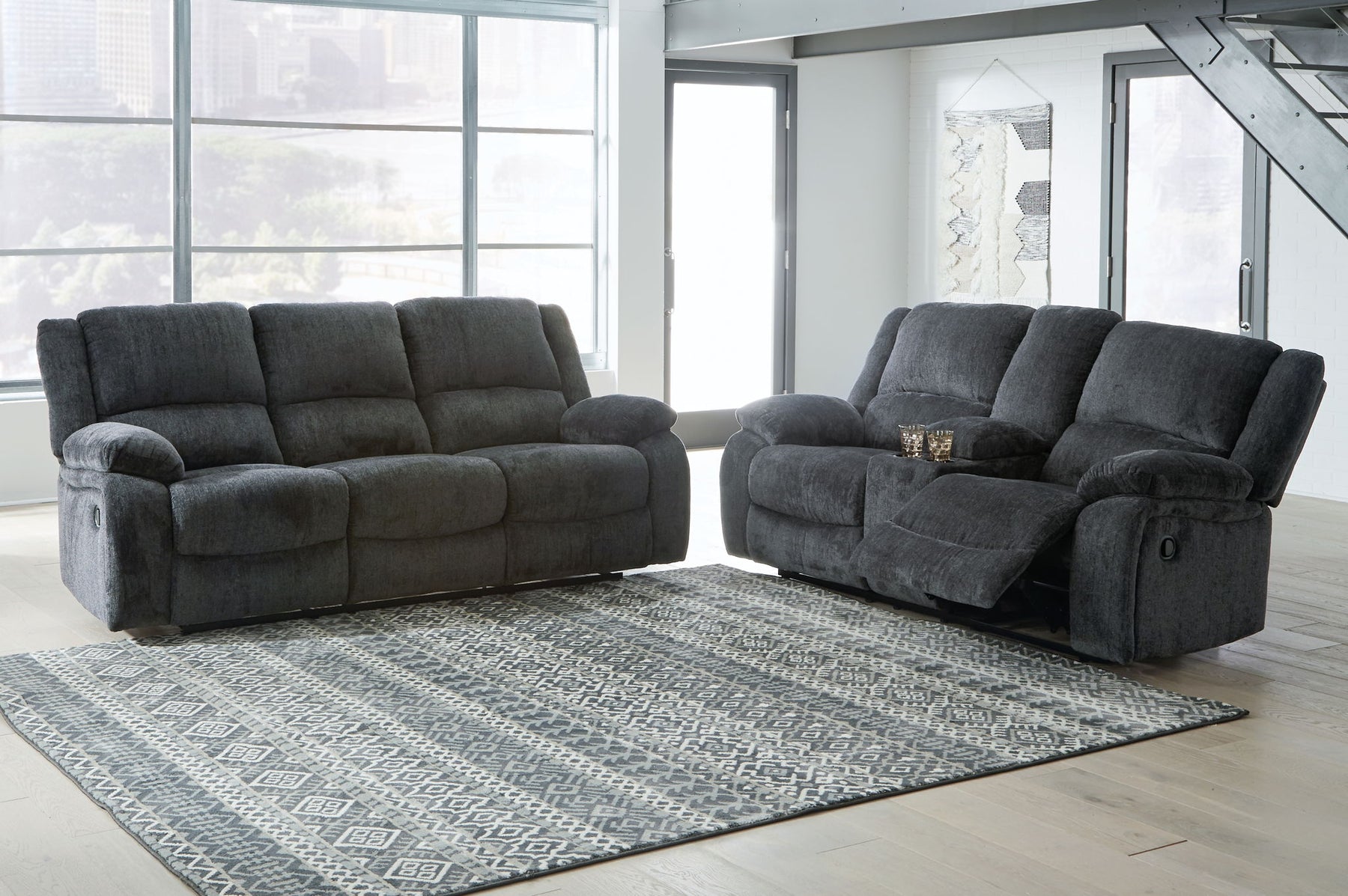 Dark Gray / 2 Pc. Reclining Sofa, Loveseat