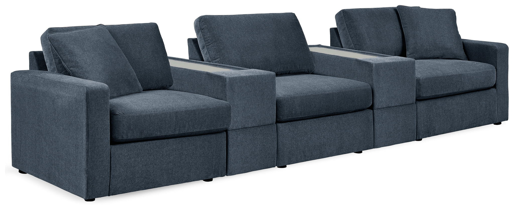 Blue / 5 Pc. Sectional With 2 Storage Consoles