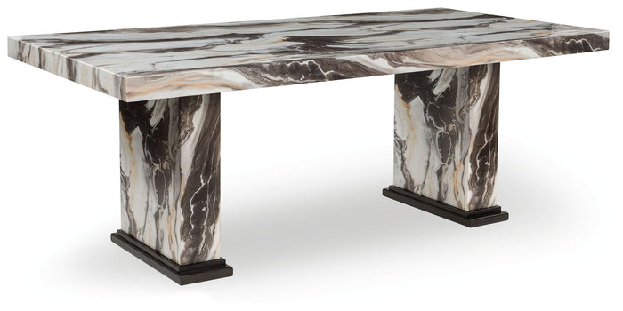 Jeshina - Dining Table - Dark Brown / Beige image 1