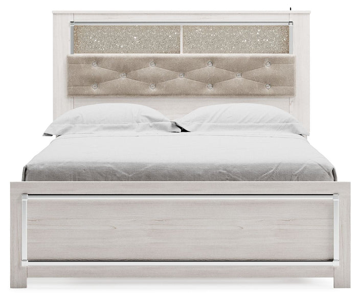 Altyra - Queen Panel Bookcase Bed With Roll Slats - White image 2