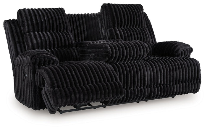 Rhine Falls - Reclining Power Sofa With Drop Down Table - Onyx image 1