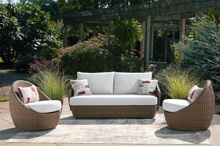 Double Point - Loveseat, Swivel Chairs Set (Set of 3) - Beige image 3