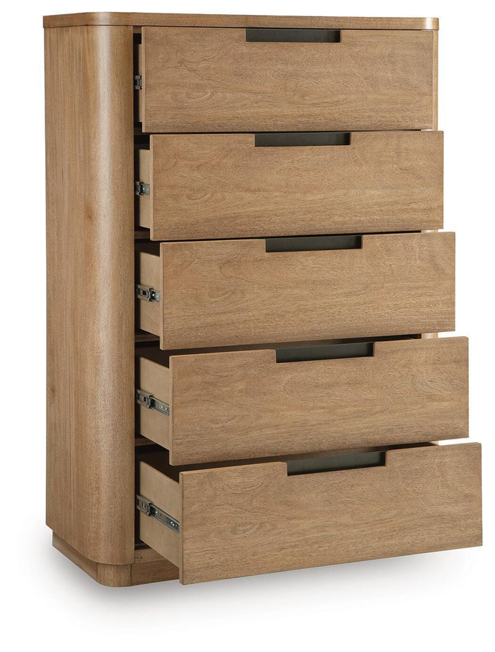 Pamaria - Five Drawer Chest - Light Brown image 3