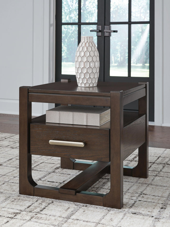 Breckington - Square End Table - Dark Brown image 3