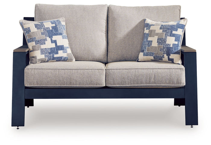 East Beach - Loveseat With Cushion - Blue image 2
