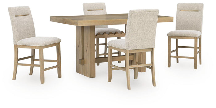 Lasinger - 5 Pc. - Counter Height Dining Table And 4 Barstools - Light Brown image 1