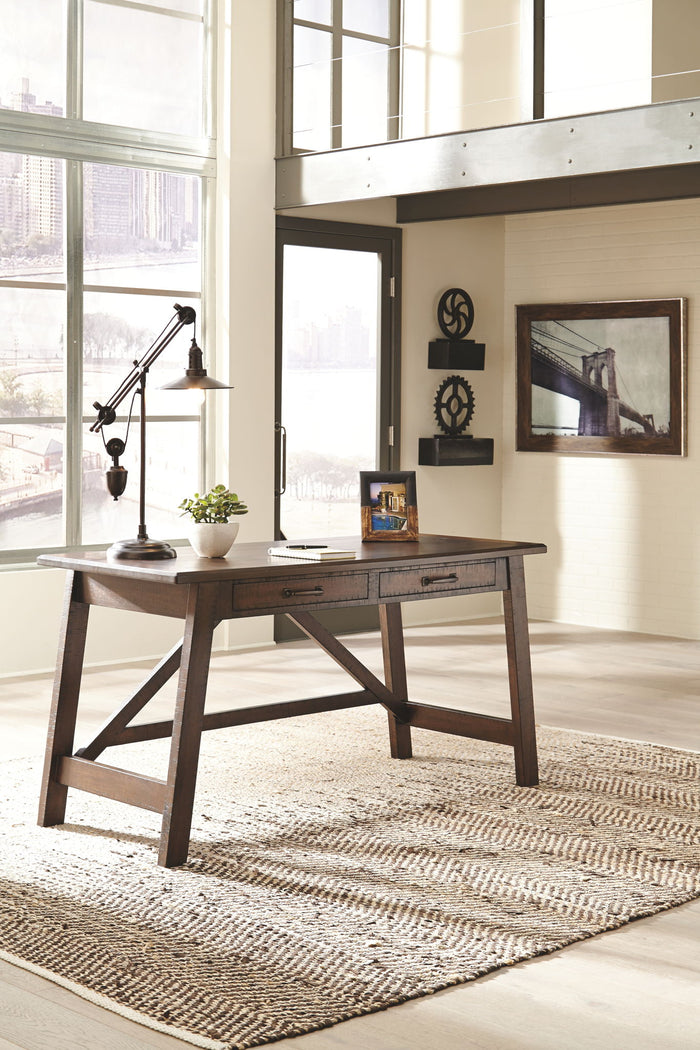 Baldridge - Home Office Large Leg Desk - Rustic Brown image 3