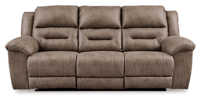 Stoneland - Reclining Sofa - Faux Leather - Fossil image 1