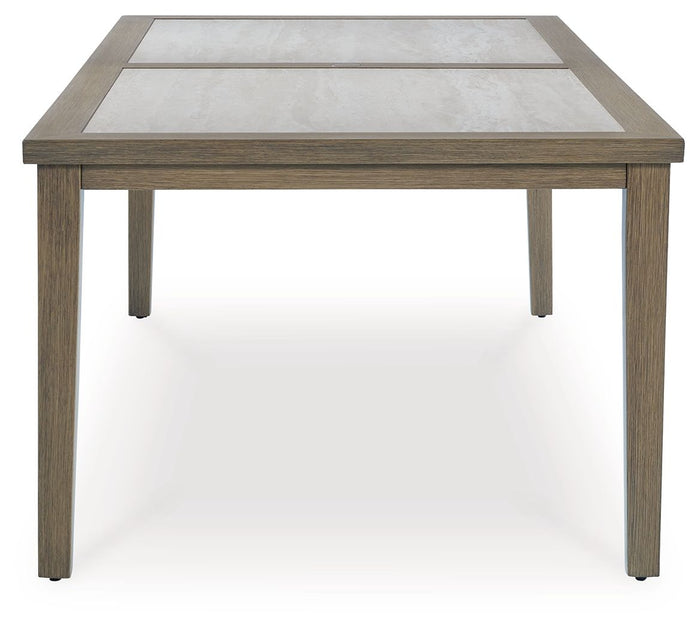 Rainier Ranch - Rectangle Dining Table With Umbrella Option - Brown / Beige image 3