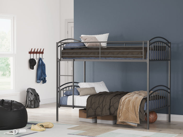Lanceburg - Twin/Twin Bunk Bed With Ladder - Gray image 1