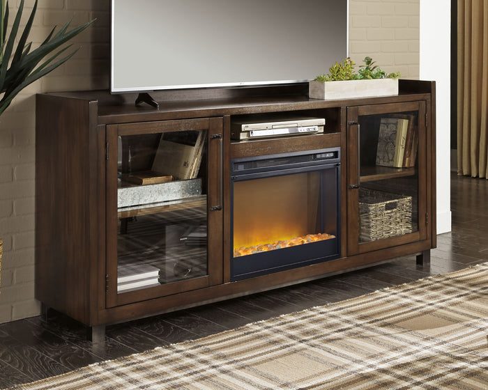 Starmore - 70" TV Stand With Glass/Stone Fireplace Insert - Brown image 2
