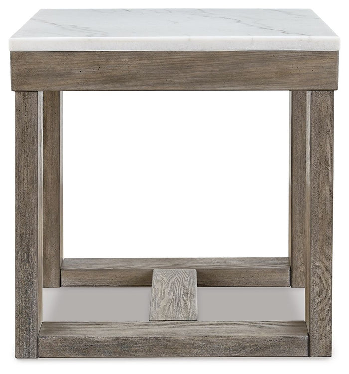Loyaska - Square End Table - Brown / Ivory image 3