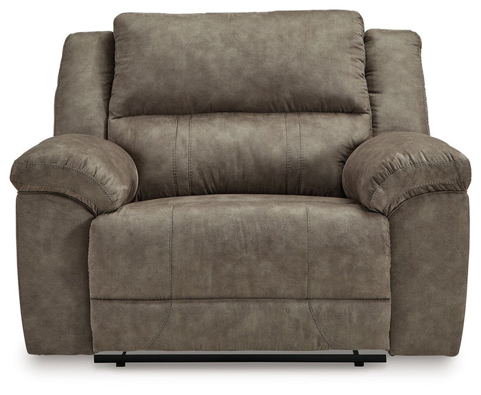 Laresview - Zero Wall Wide Seat Recliner - Faux Leather - Fossil image 2