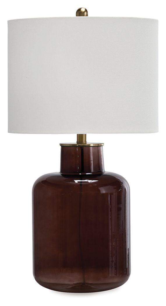 Mette - Glass Table Lamp - Brown / Gold Finish image 1