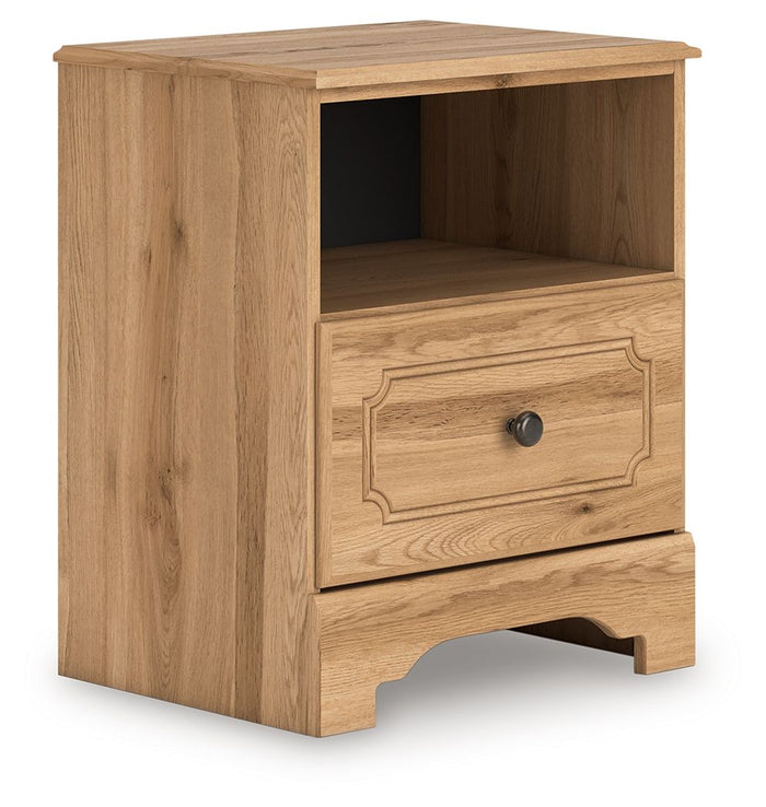 Aleaport - One Drawer Night Stand - Warm Brown image 2