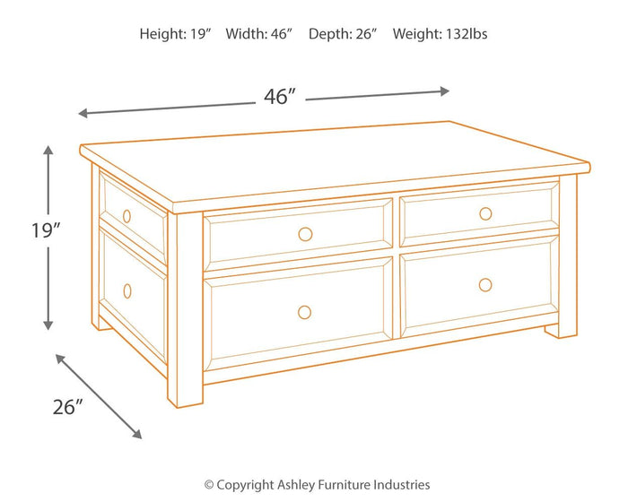 Tyler Creek - Lift Top Cocktail Table - Grayish Brown / Black image 4