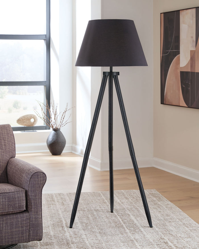 Orhan - Wood Floor Lamp - Black image 2