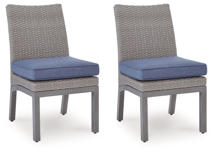 Half Moon Beach - Side Chair With Cushion (Set of 2) - Blue / Gray image 1