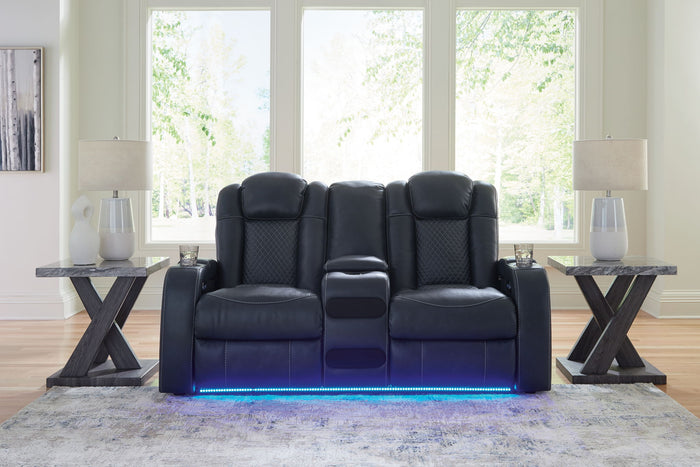 Fyne-dyme - Power Reclining Loveseat With Console/Adj Hdrst image 3