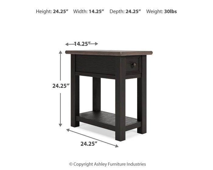 Tyler Creek - Chair Side End Table - Black / Gray image 2