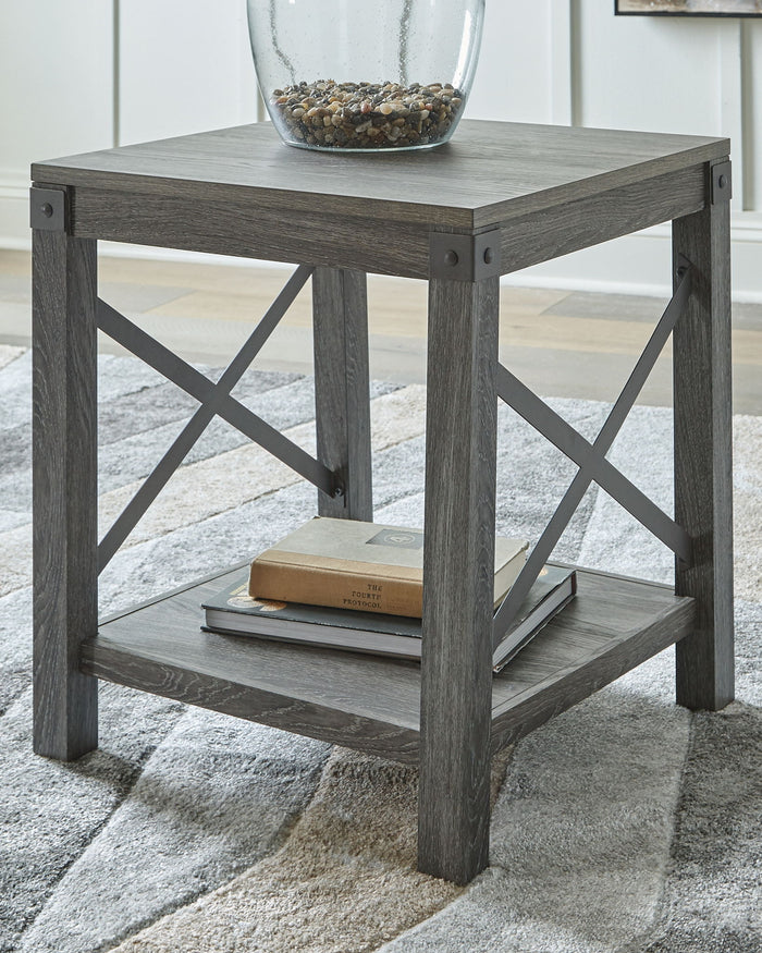Freedan - Square End Table - Grayish Brown image 4