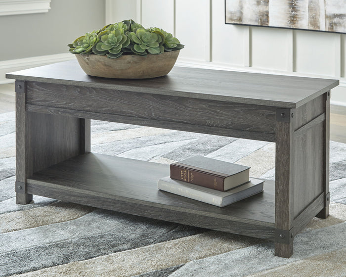 Freedan - Rect Lift Top Cocktail Table - Grayish Brown image 4