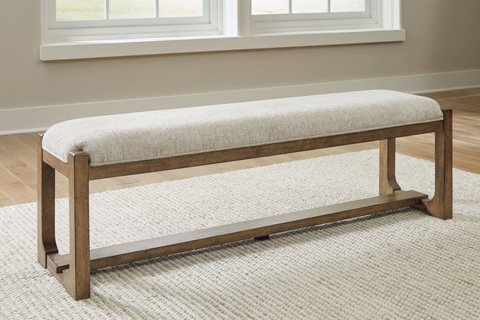 Cabalynn - Large Uph Dining Room Bench - Oatmeal / Light Brown image 4