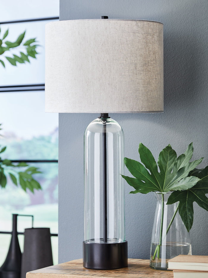 Kerrbrook - Glass Table Lamp - Clear / Black image 3