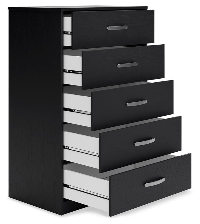 Finch - Five Drawer Chest - 46" Height - Black image 2