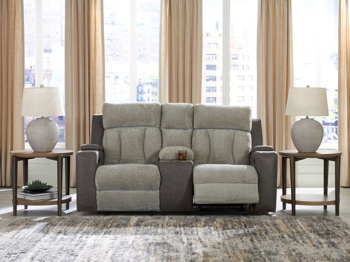 WhipLash - Power Reclining Loveseat With Console / Adj Headrest - Sisal image 2
