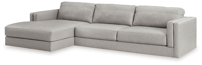 Amiata - 2-Piece Sectional With Laf Corner Chaise - Leather Match - Glacier image 1