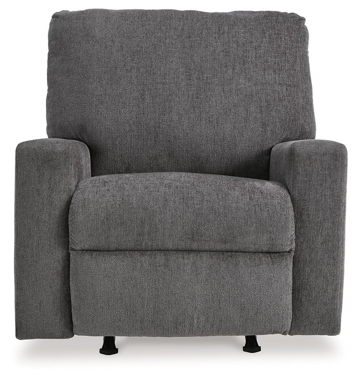 Rannis - Rocker Recliner - Fabric - Pewter image 3
