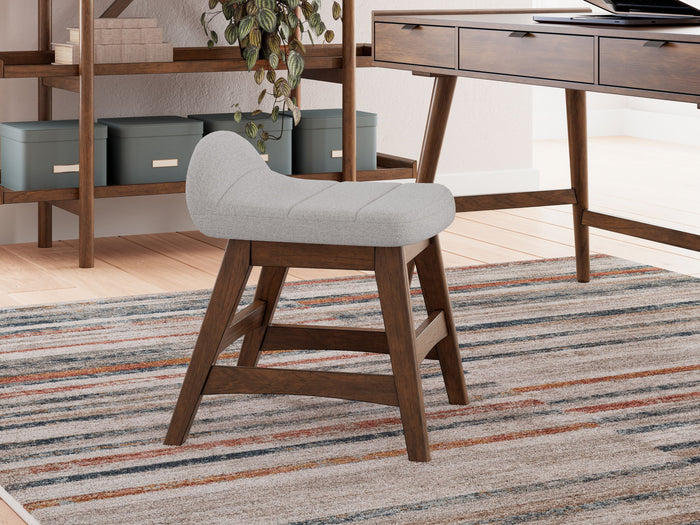 Lyncott - Home Office Desk Chair - Light Gray / Brown image 4