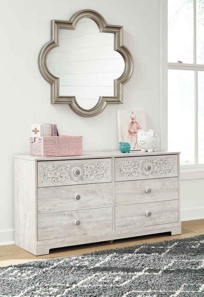 Paxberry - Six Drawer Dresser - Weatherworn - Whitewash image 3