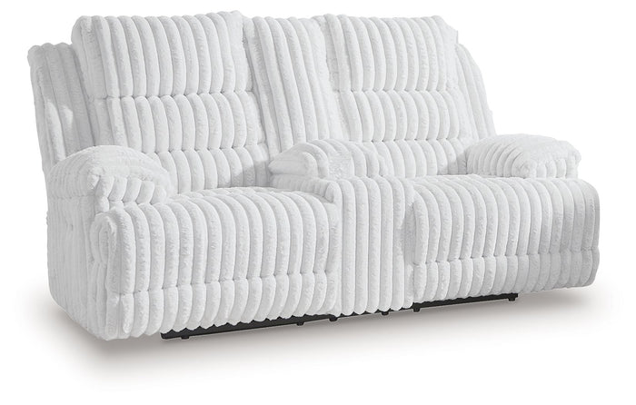 Rhines Falls - Double Reclining Power Loveseat With Console - Alloy image 1