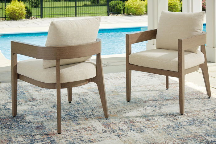 Serene Bay - Arm Chair With Cushion (Set of 2) - Dark Brown / White image 3