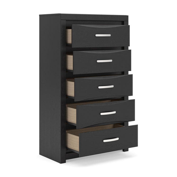 Stabotta - Five Drawer Chest - Black image 3