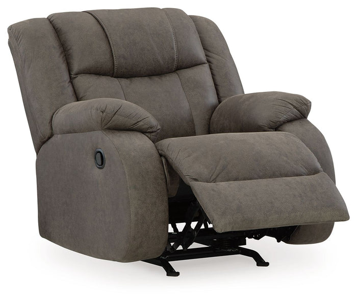 First Base - Rocker Recliner - Faux Leather - Gunmetal image 2