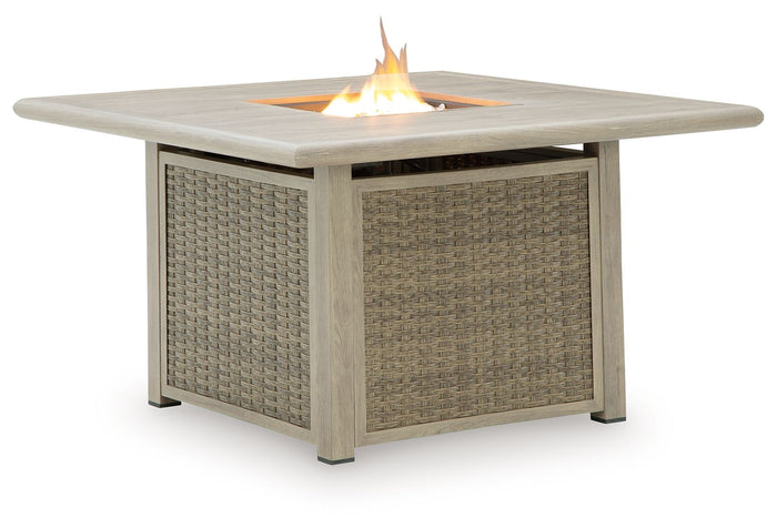 Cliff Trails - Square Fire Pit Table - Beige image 2