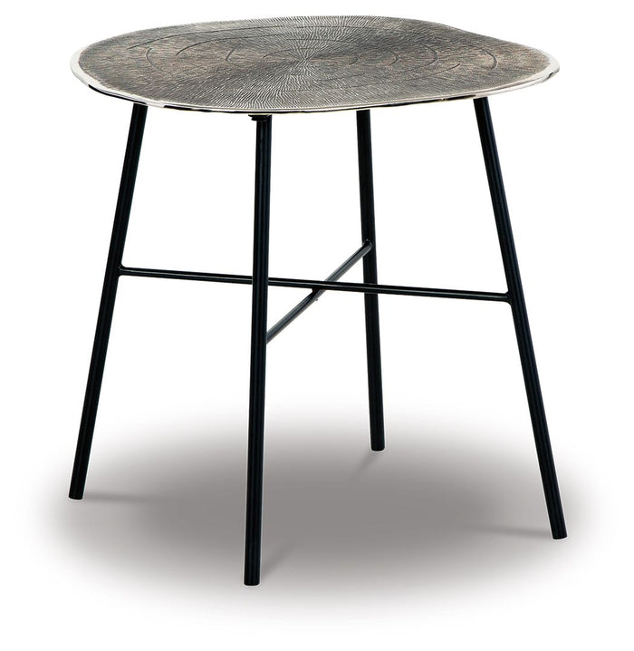 Laverford - Round End Table - Chrome / Black image 1